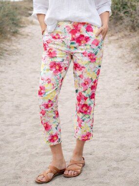 Polo Ralph Lauren Cropped Pants Size 12 Floral Preppy Coastal